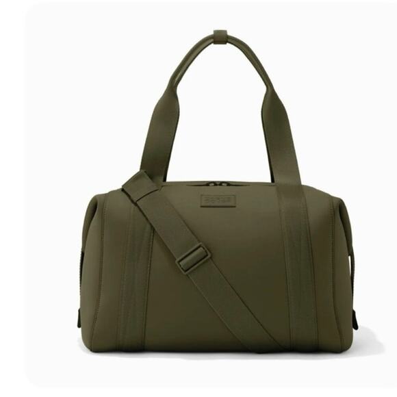 Dagne Dover LANDON NEOPRENE CARRYALL BAG large dark moss green tote luggage - Picture 2 of 8